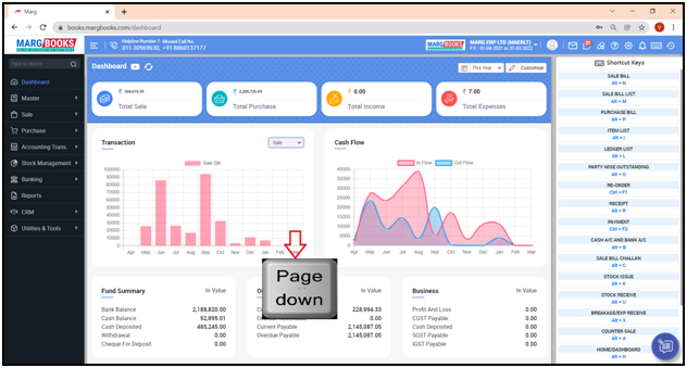 MargBooks dashboard