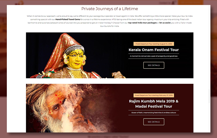 WEBSITE DEVELOPMENT FOR HTO INDIA